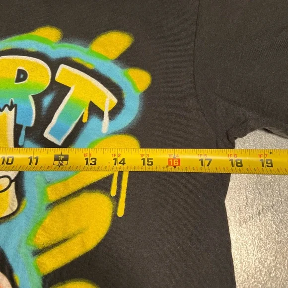 Bart Simpson graphic vintage black medium tshirt. Graffiti skateboarding Bart - Picture 5 of 8